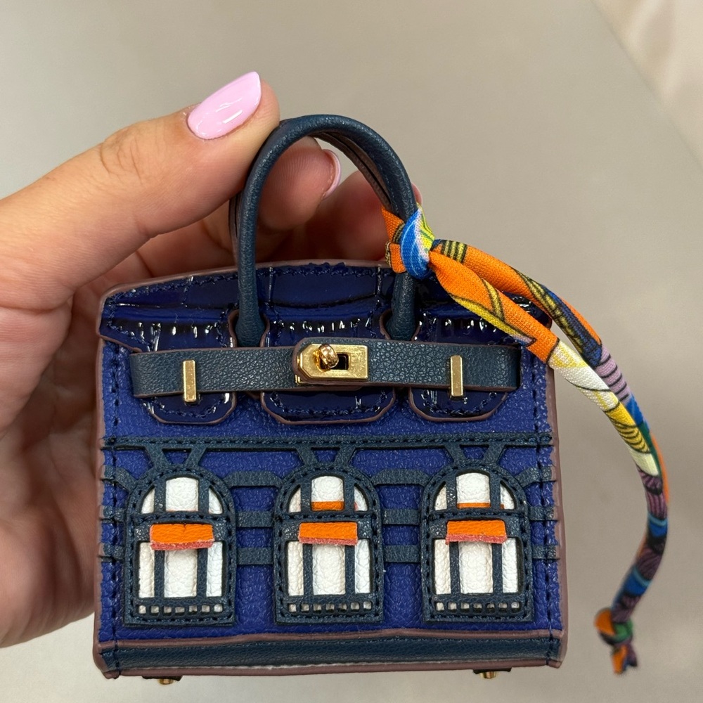 Miniature Blue and Orange Handbag